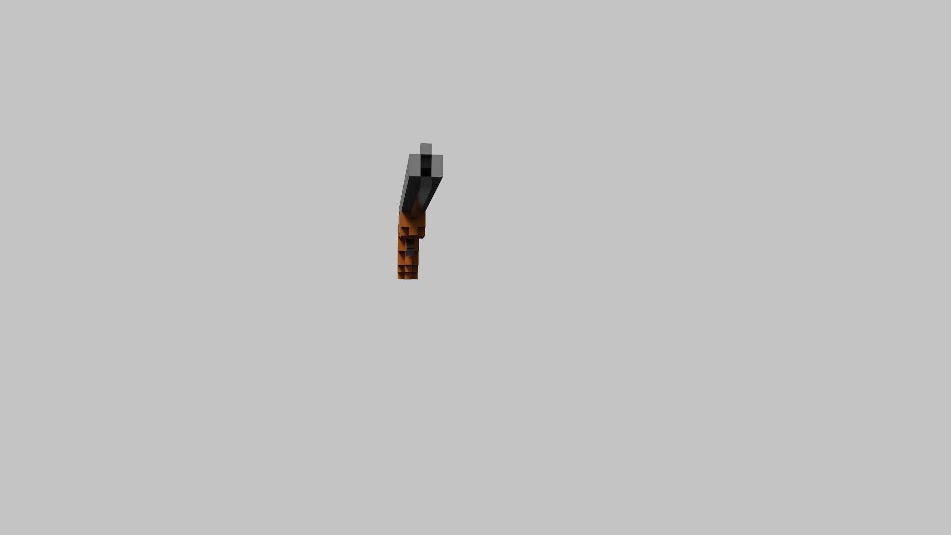 Shotgun Voxel Low-poly 3D model_7