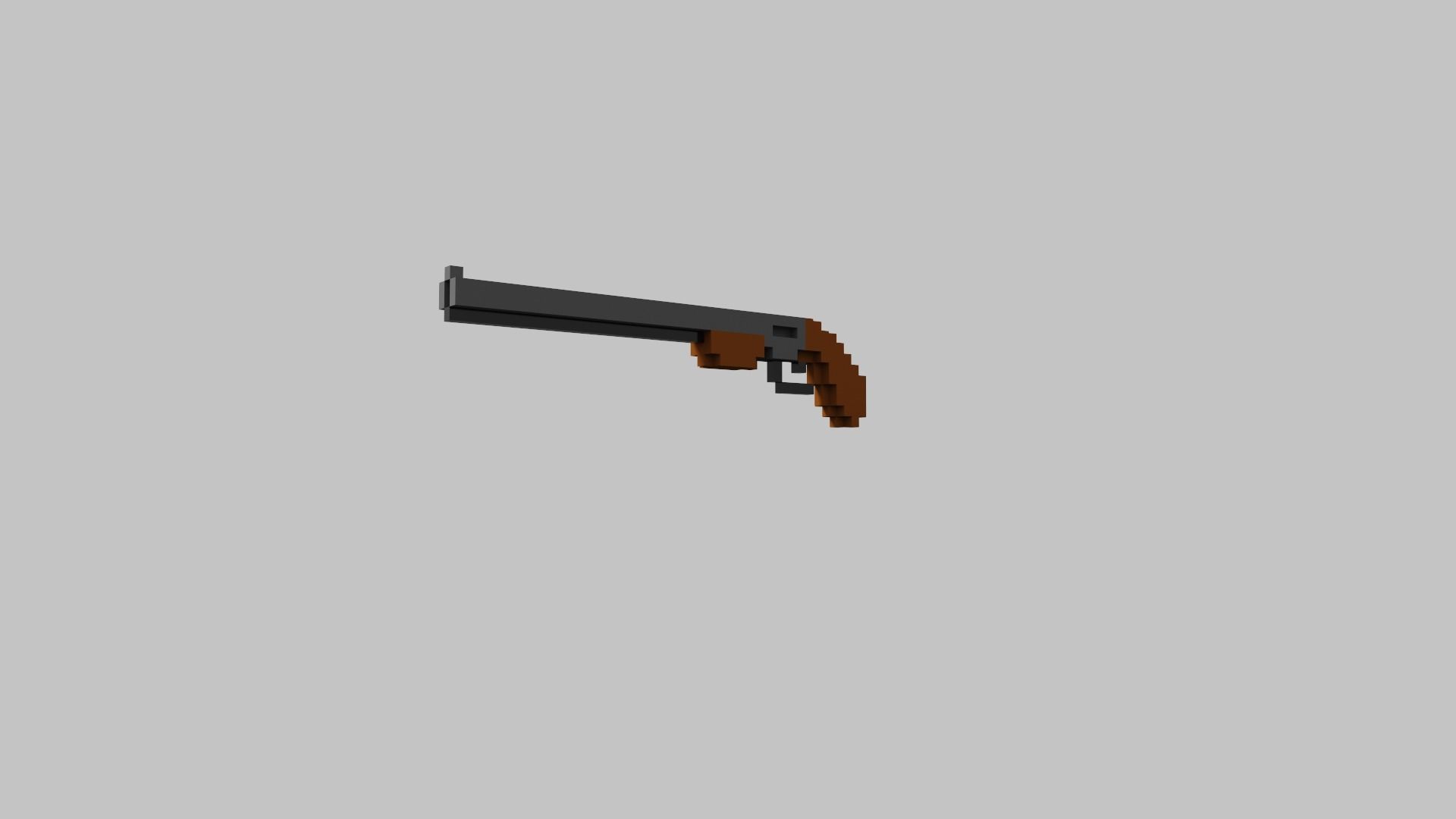 Shotgun Voxel Low-poly 3D model_12