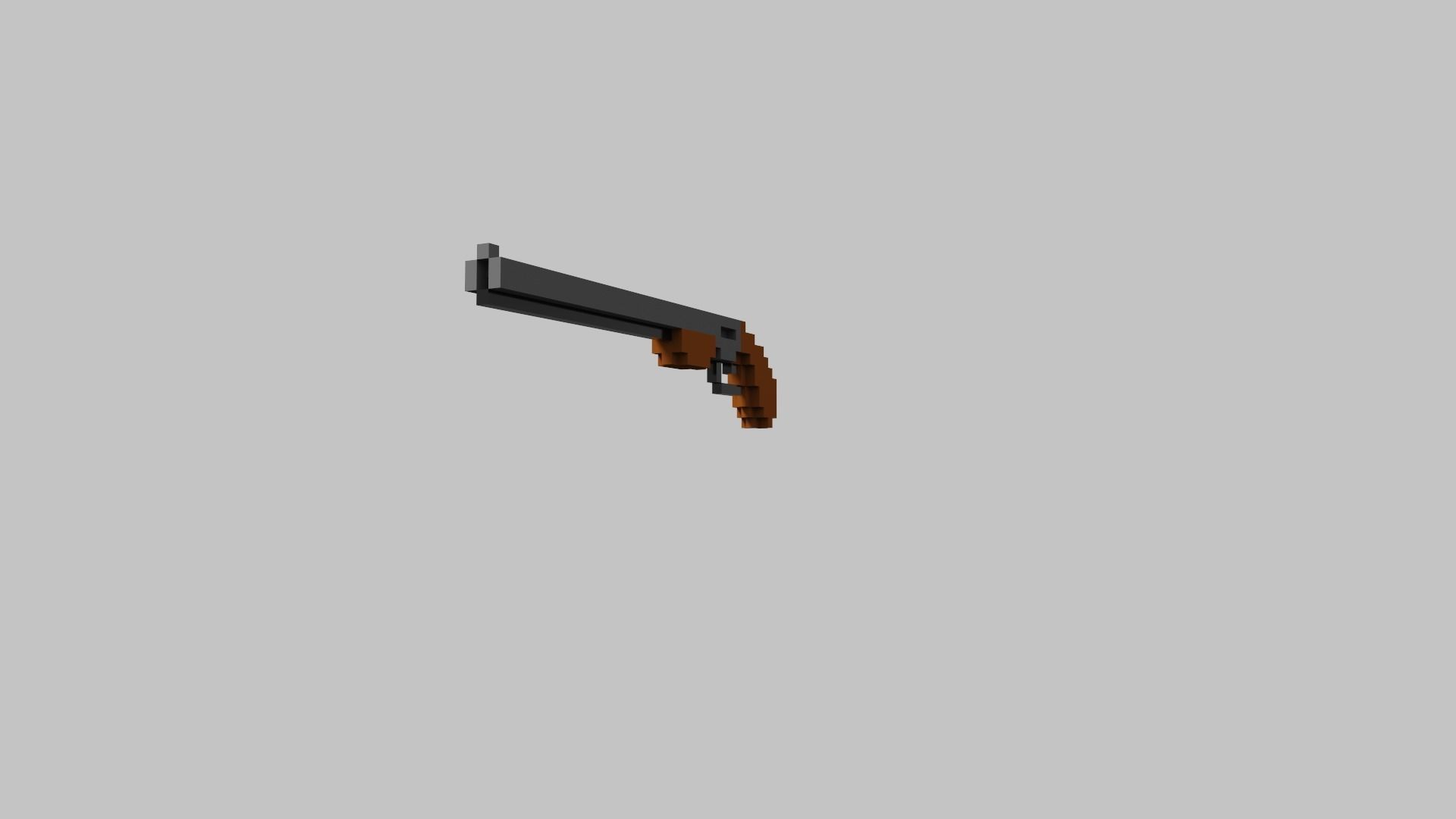 Shotgun Voxel Low-poly 3D model_10