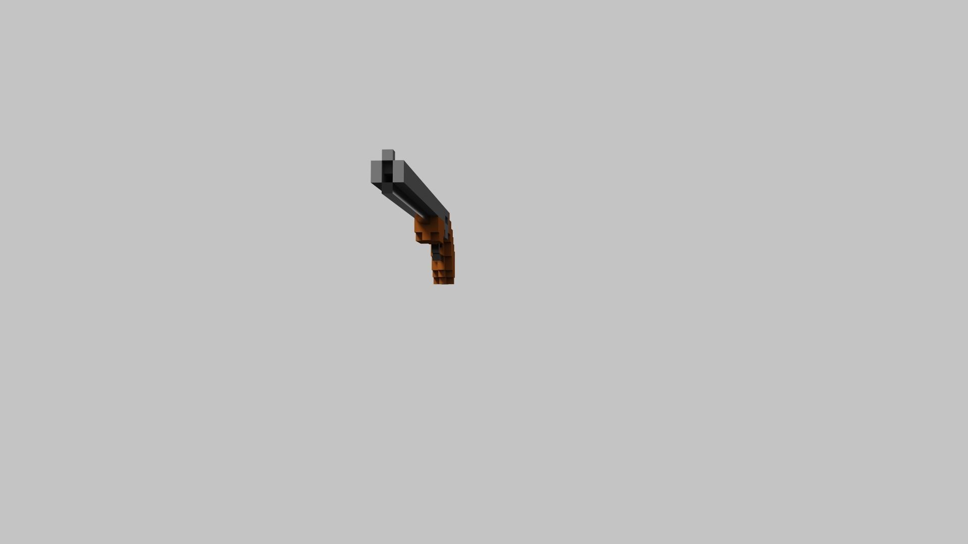 Shotgun Voxel Low-poly 3D model_8