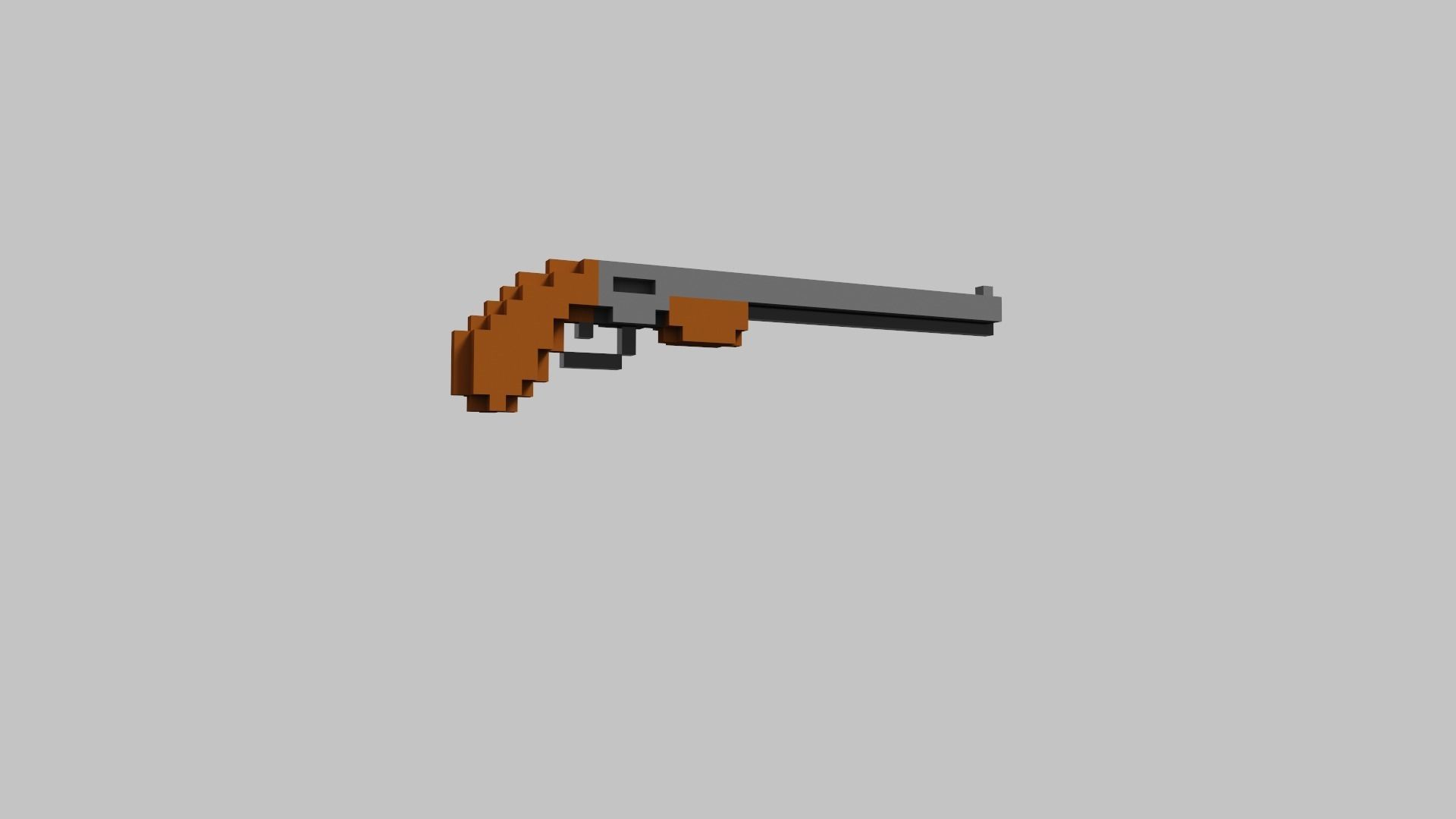 Shotgun Voxel Low-poly 3D model_28