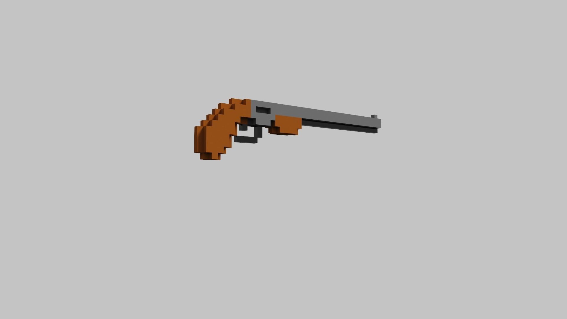 Shotgun Voxel Low-poly 3D model_27