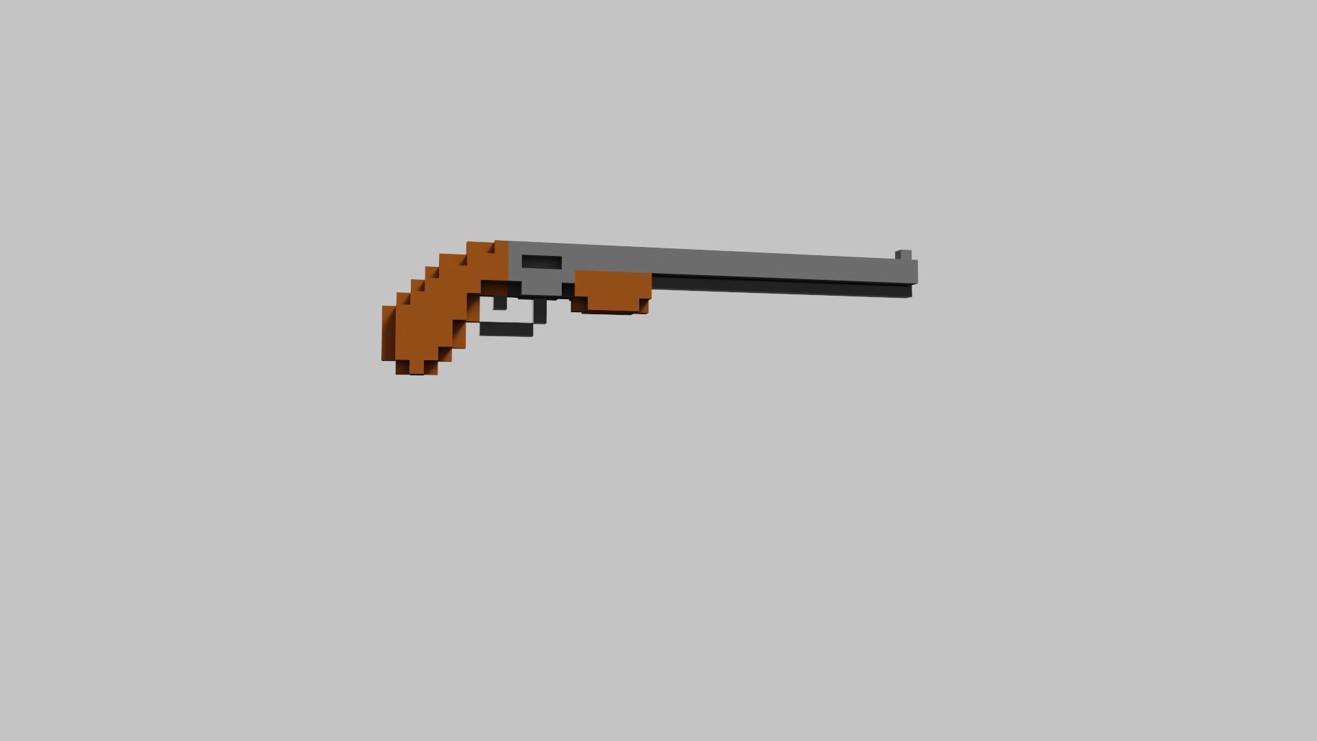 Shotgun Voxel Low-poly 3D model_29