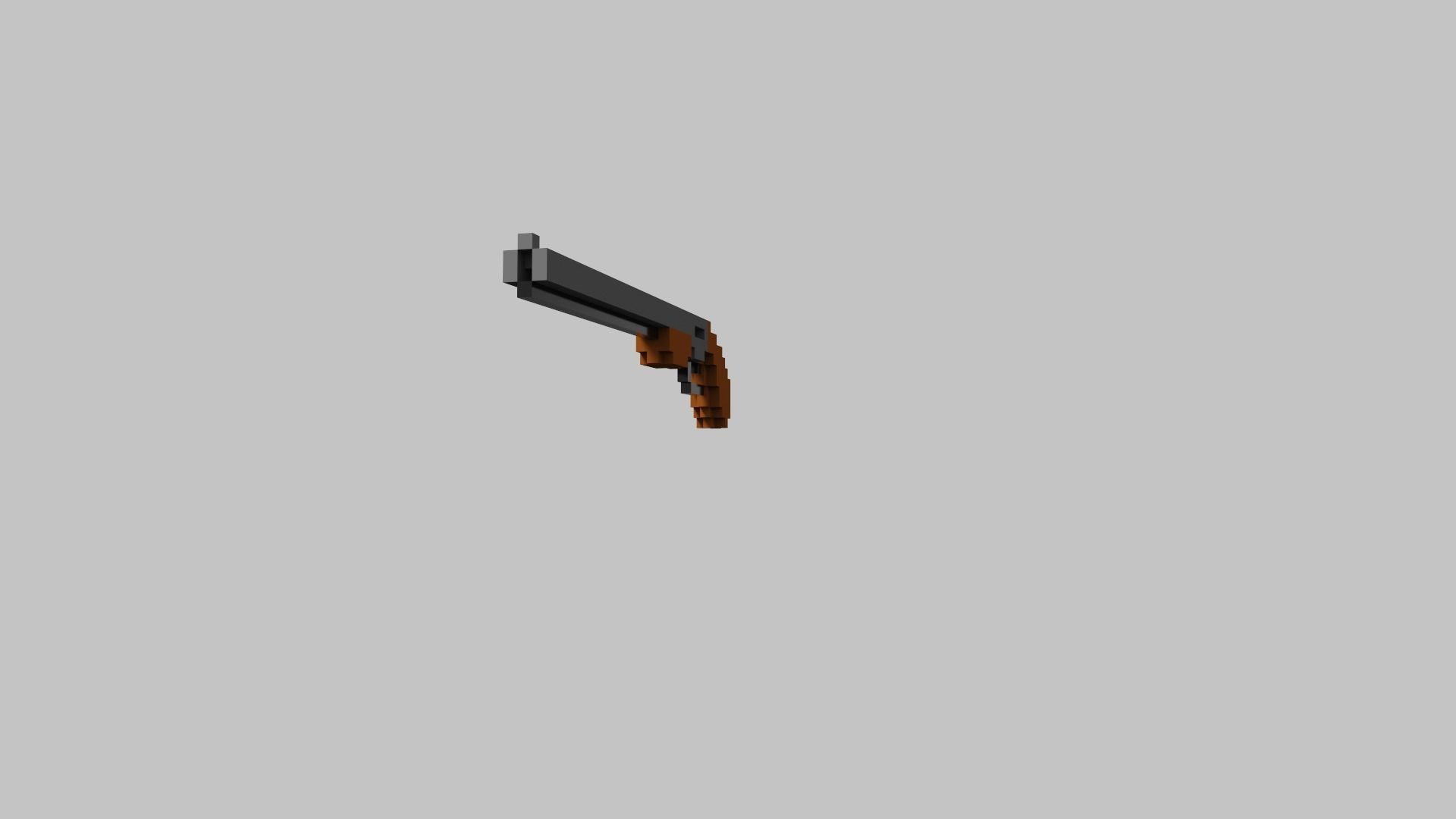 Shotgun Voxel Low-poly 3D model_9
