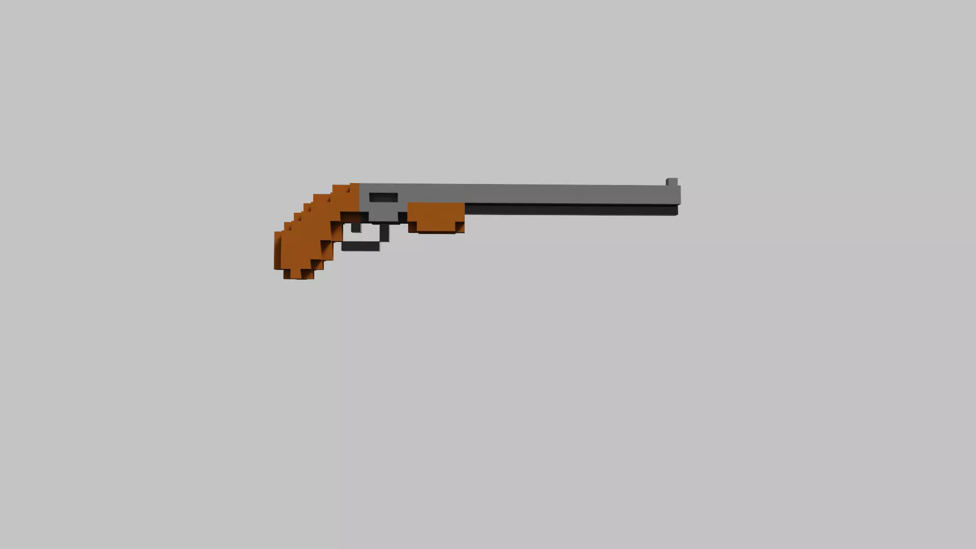 Shotgun Voxel Low-poly 3D model_0