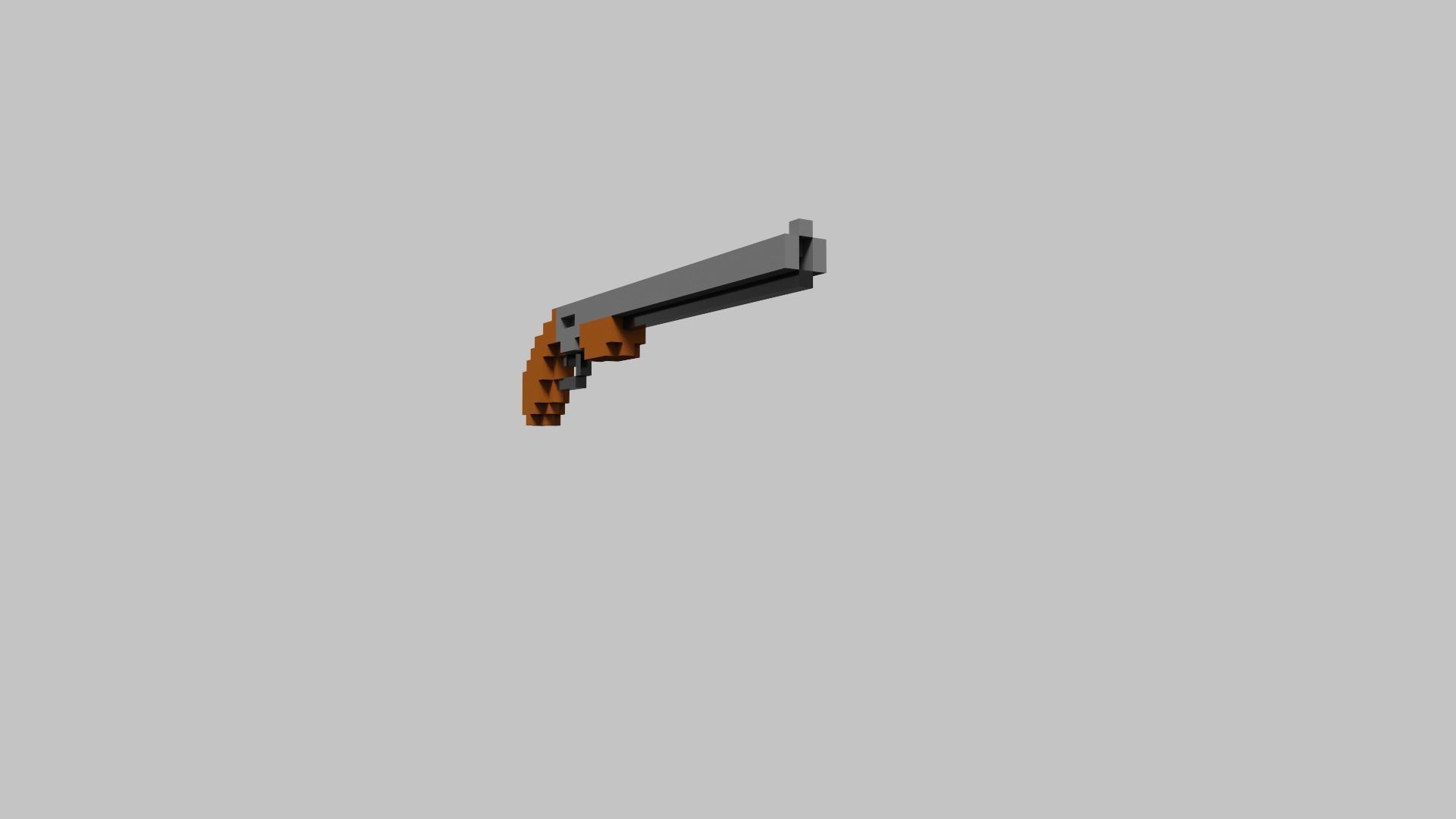 Shotgun Voxel Low-poly 3D model_5