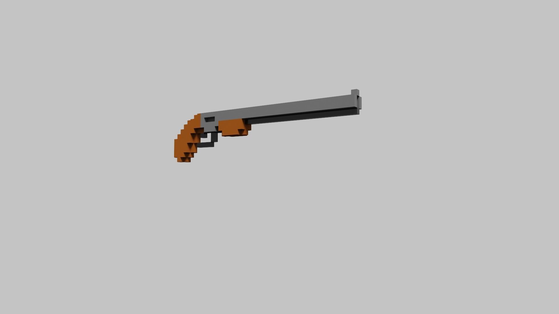 Shotgun Voxel Low-poly 3D model_3