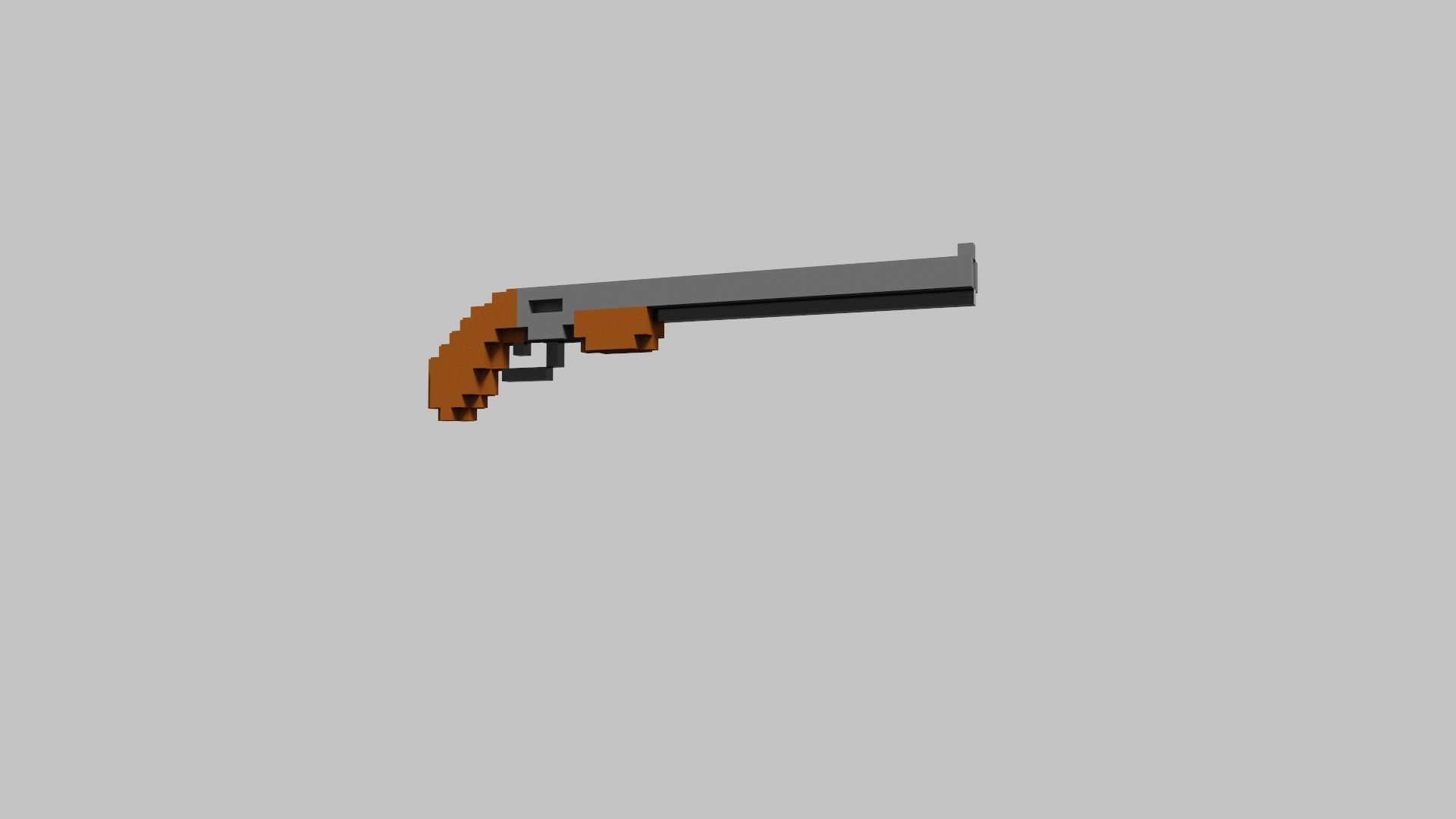 Shotgun Voxel Low-poly 3D model_2