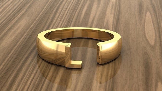 Alphabet Ring L 3D print model