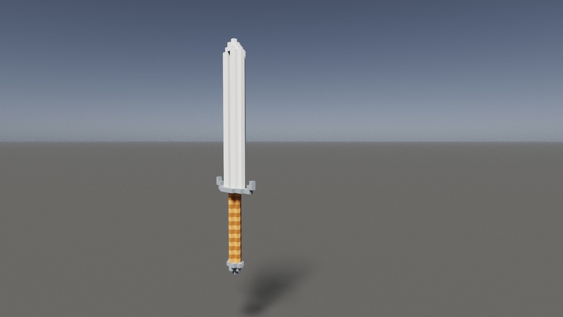 Sword Voxel Low-poly 3D model_4