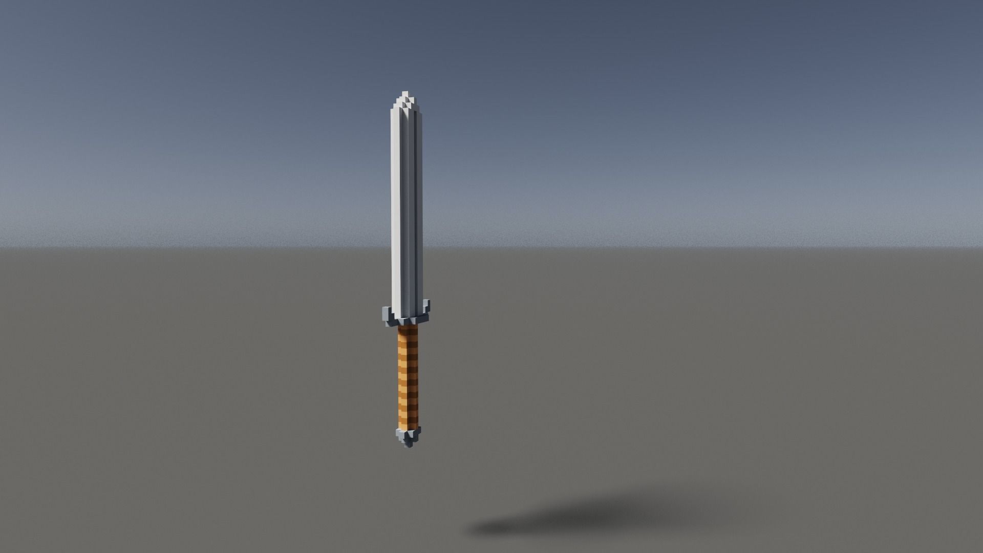 Sword Voxel Low-poly 3D model_9