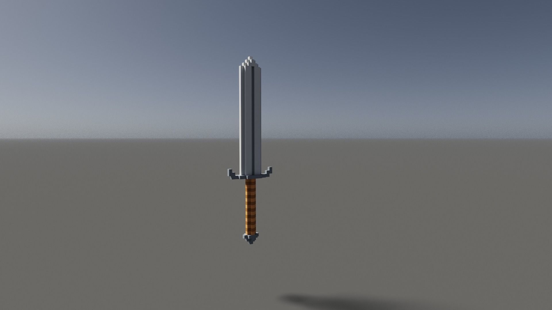 Sword Voxel Low-poly 3D model_12