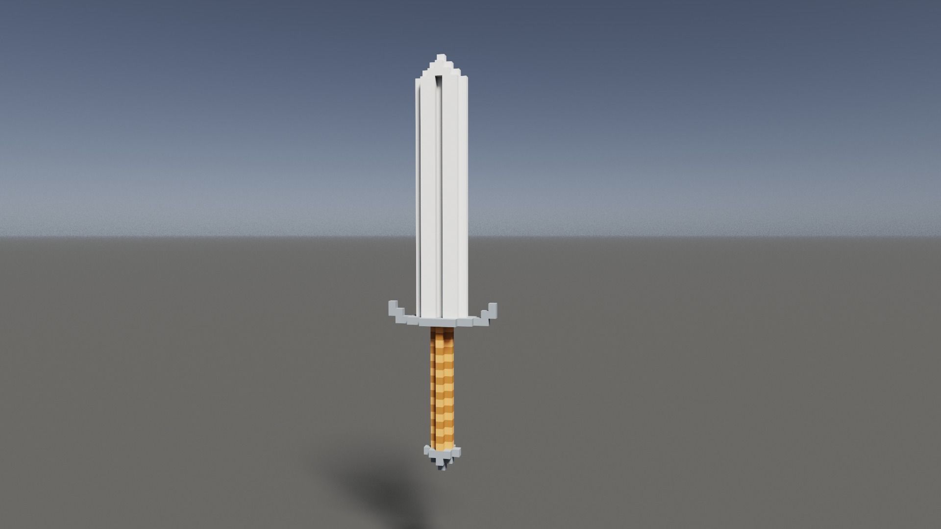 Sword Voxel Low-poly 3D model_1