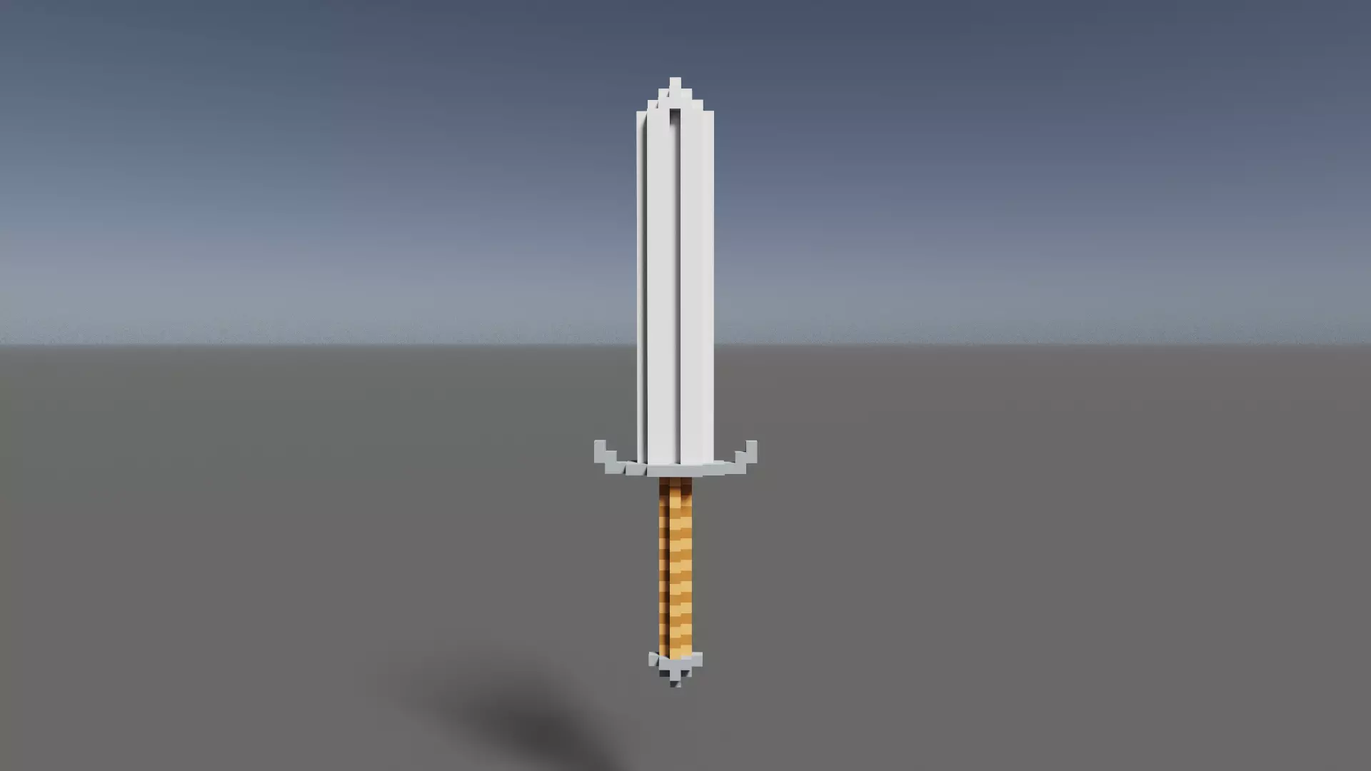 Sword Voxel Low-poly 3D model_0