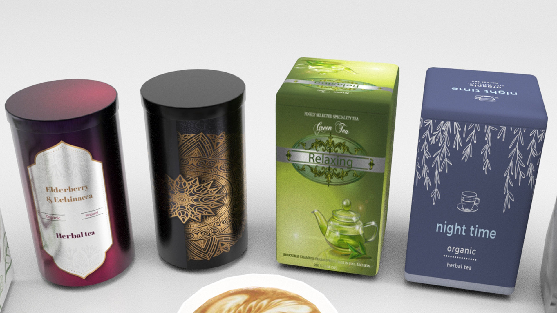 Tea and coffee set Low-poly 3D model_5