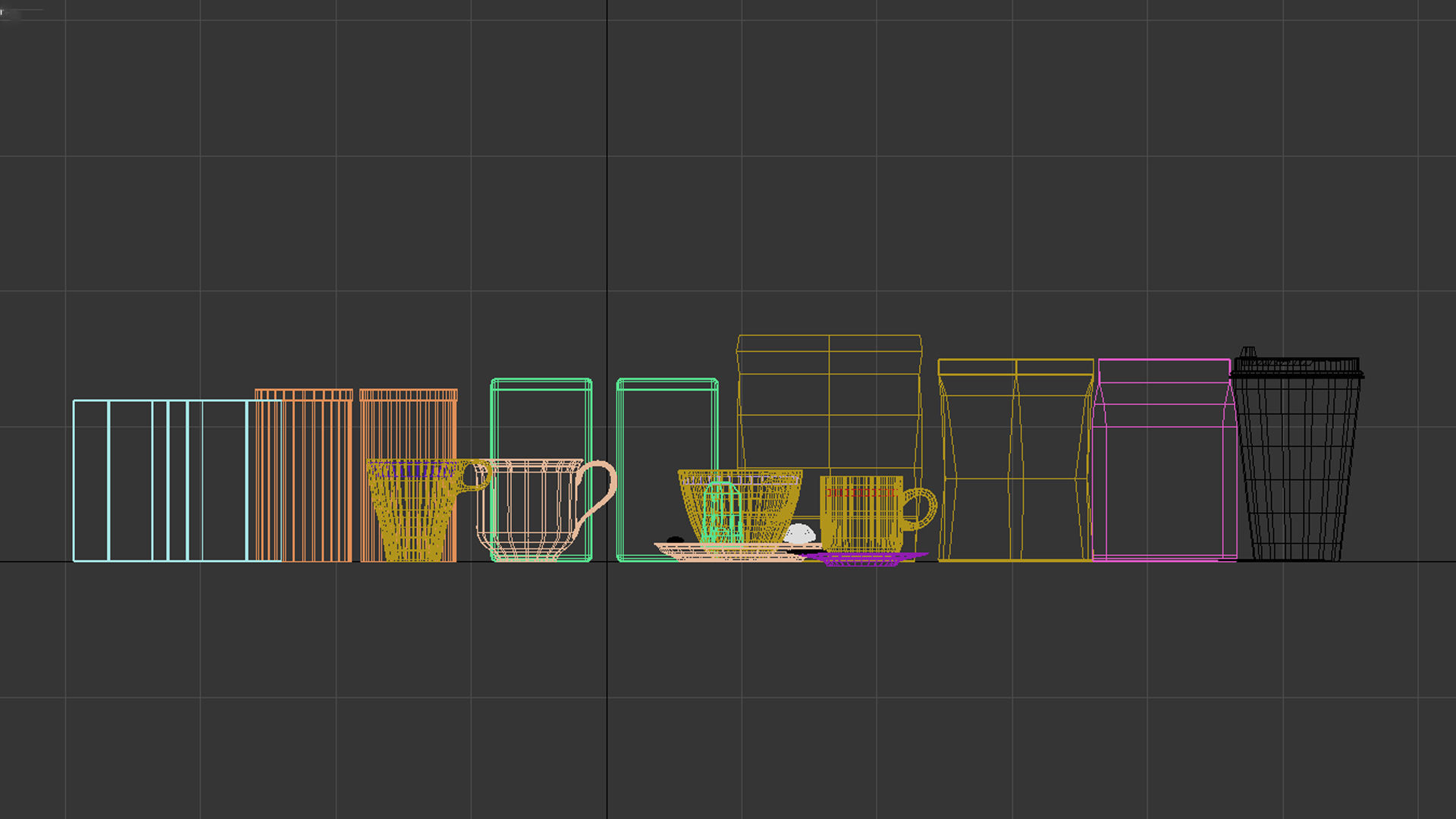 Tea and coffee set Low-poly 3D model_7
