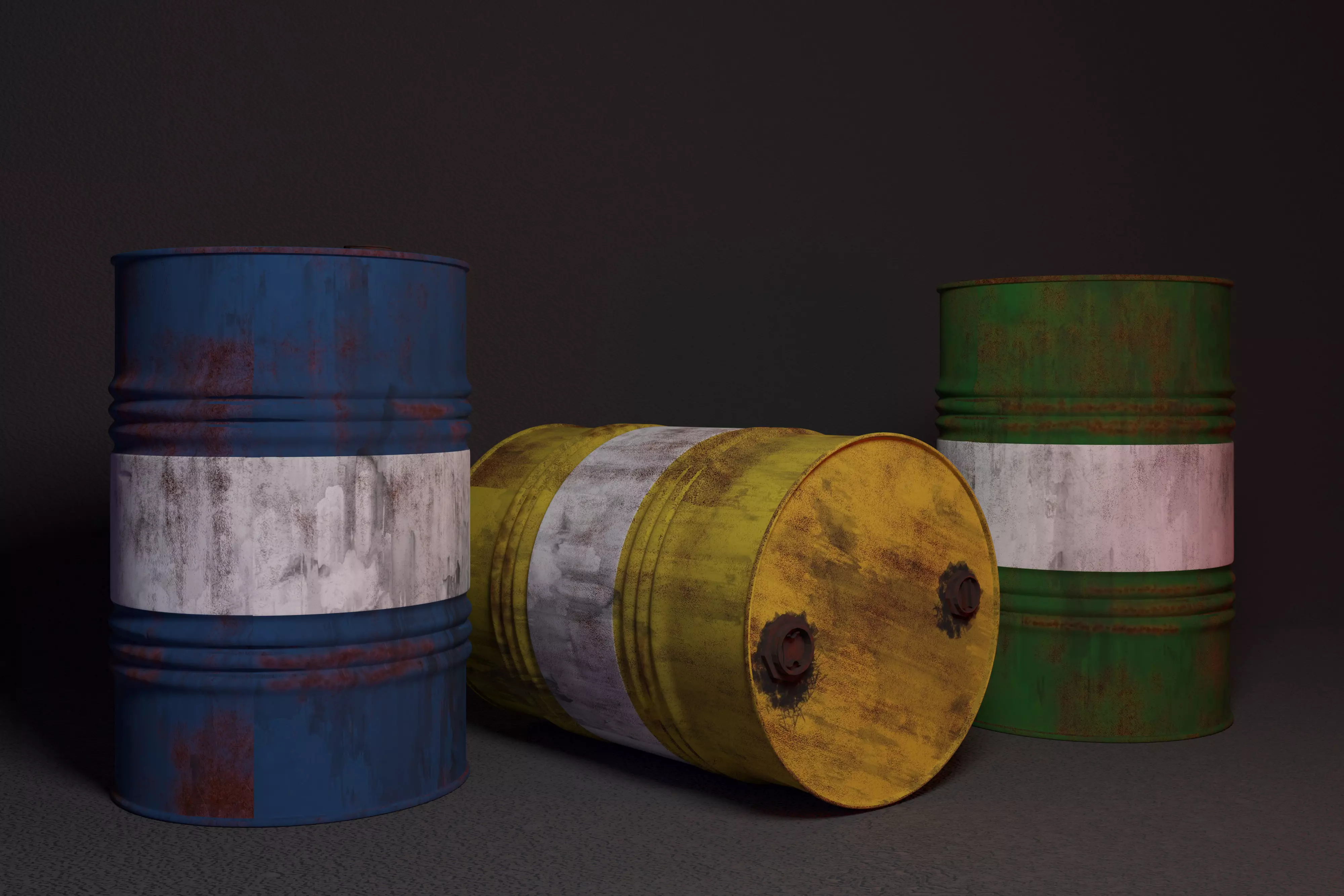 Rusty Oil Barrel 3D model_0