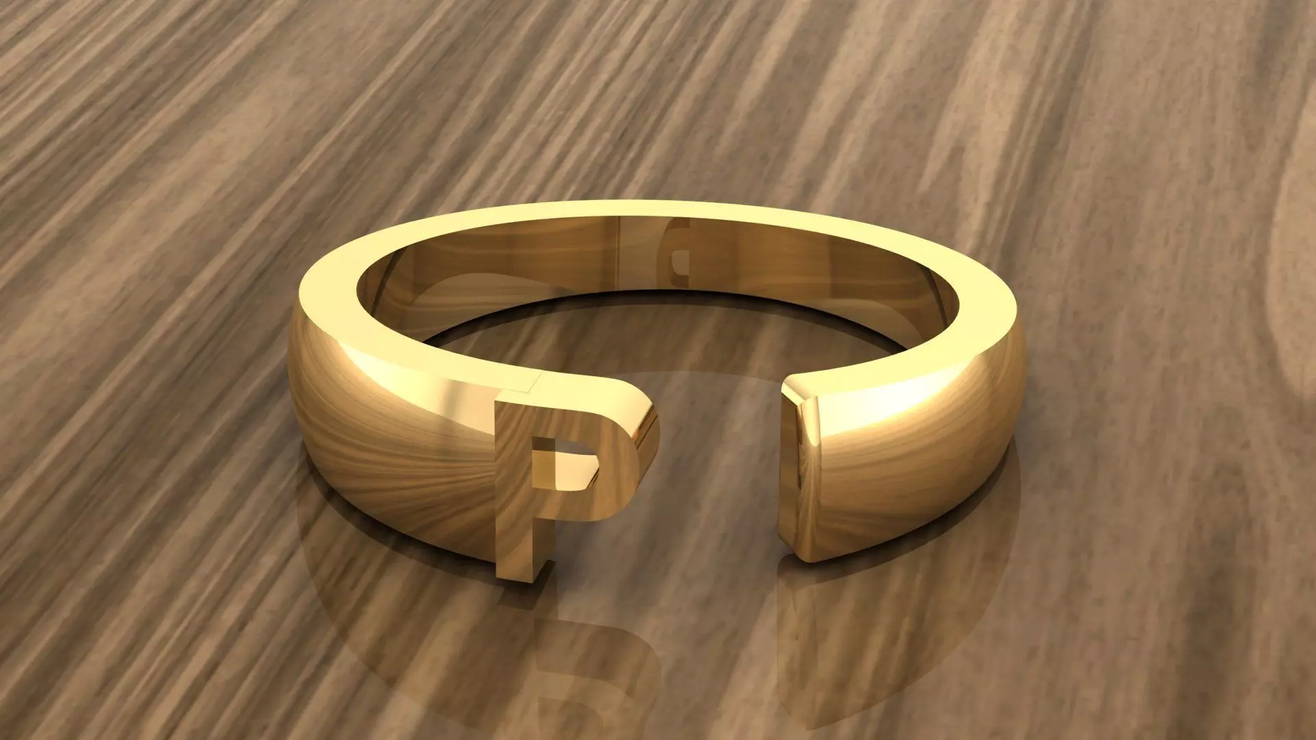 Alphabet Ring P 3D print model_0
