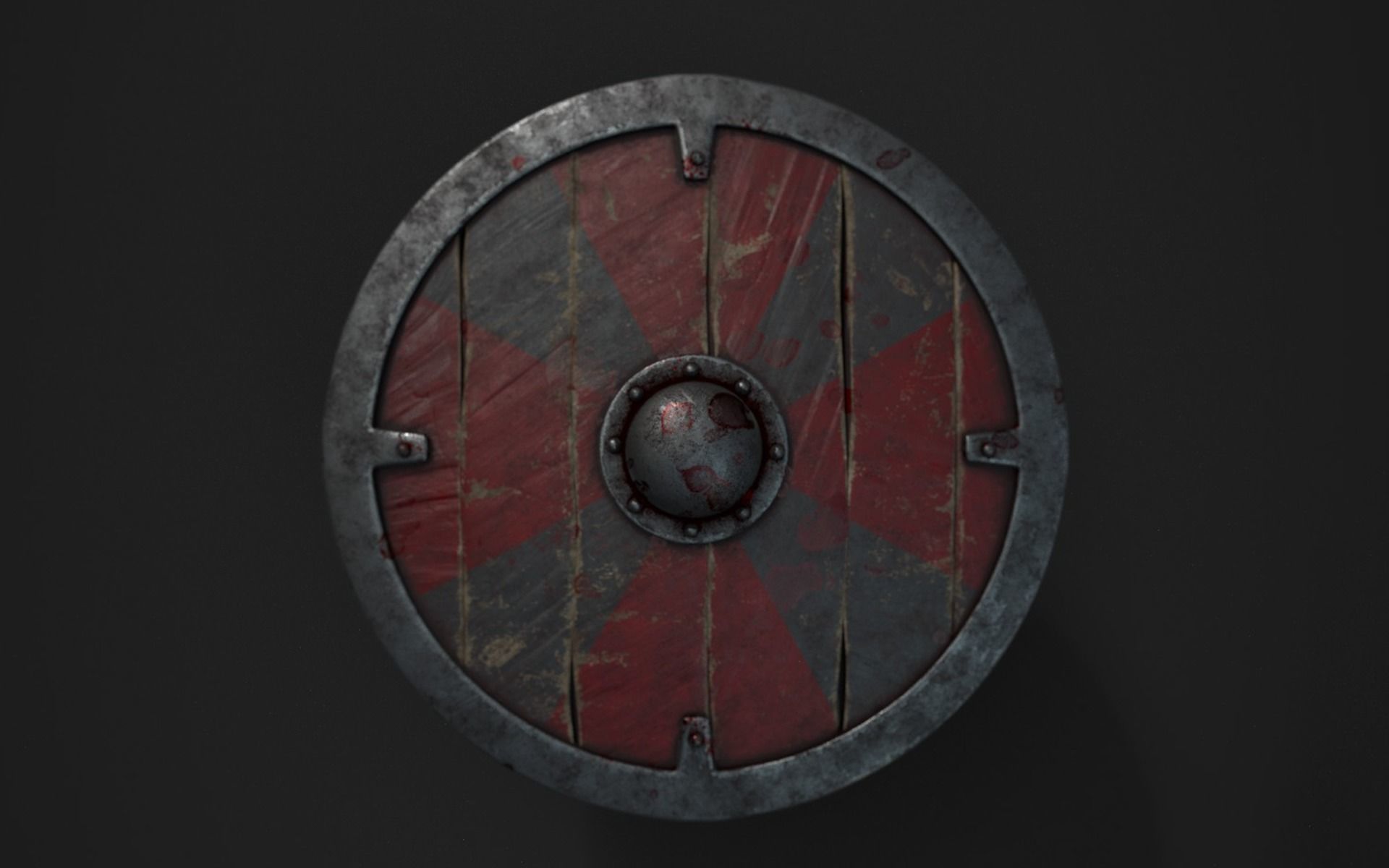 Viking Sheild Low-poly 3D model_1