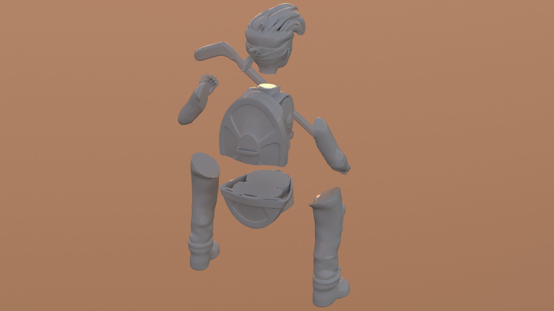 Zach TMNT 1987 Printable 3D print model_6