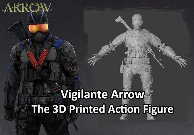 Vigilante Arrow Articulated Action Figure 3D print model