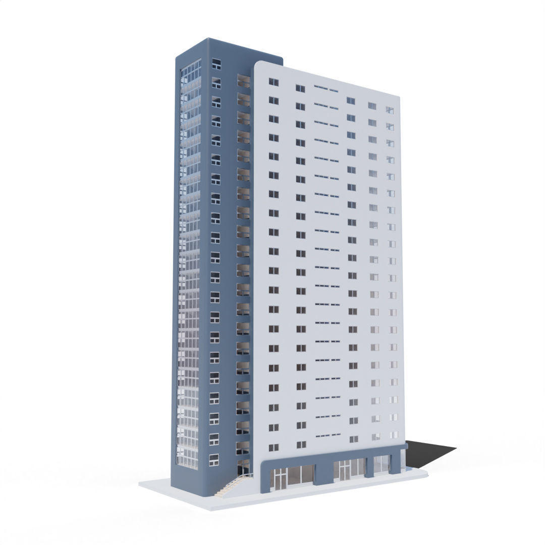 Residential Building with internal 1 3D model_1