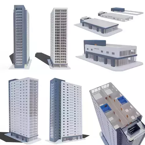Residential Building with internal 1 3D model