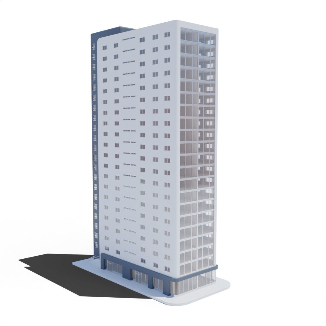 Residential Building with internal 1 3D model_2