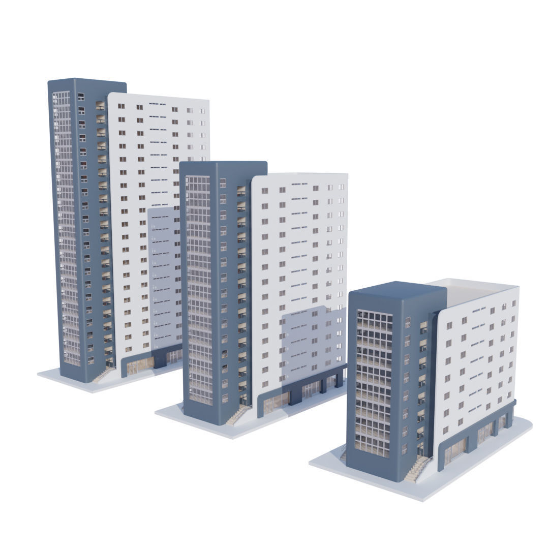 Residential Building with internal 1 3D model_3