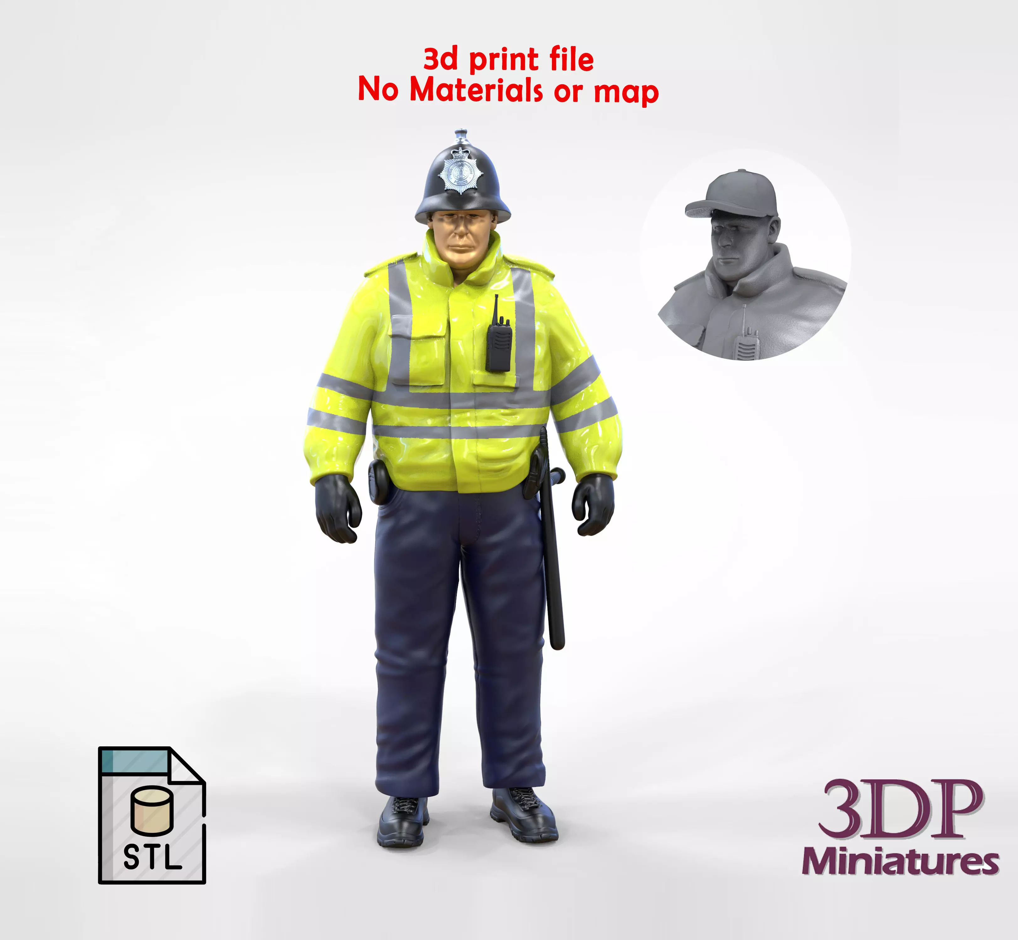 N7 UK Police with unique hat 3D print model_0