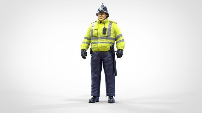 N7 UK Police with unique hat 3D print model 2