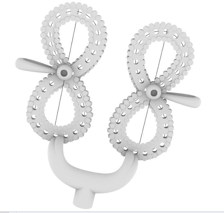 infinite pair of earrings 3D print model_1