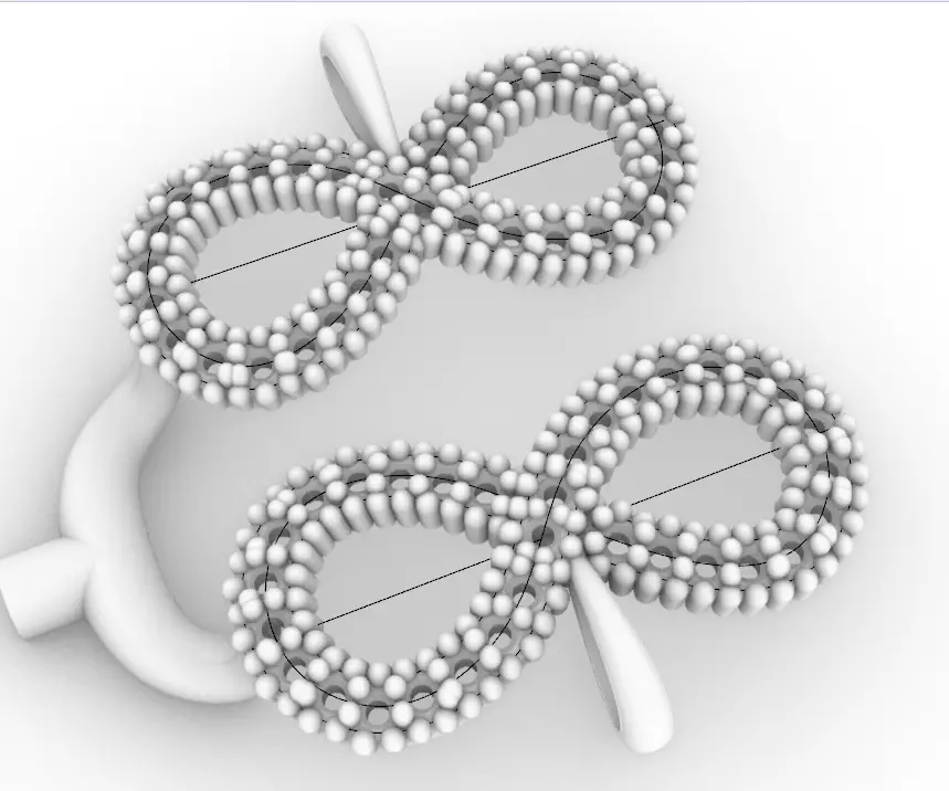 infinite pair of earrings 3D print model_0