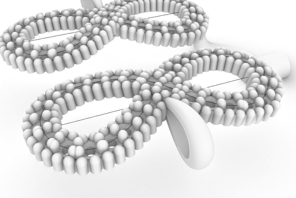 infinite pair of earrings 3D print model_2