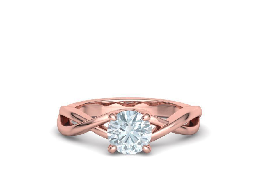 Solitaire Engagement Ring  1Ct Stone 3dmodel 3D print model_14