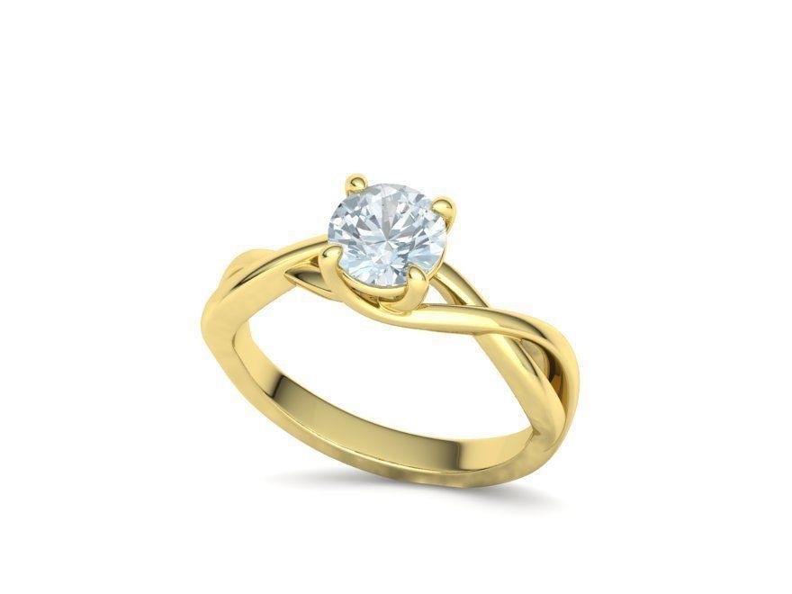 Solitaire Engagement Ring  1Ct Stone 3dmodel 3D print model_36