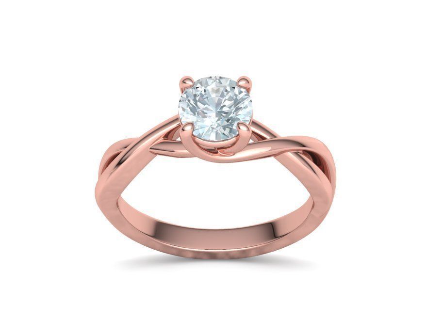 Solitaire Engagement Ring  1Ct Stone 3dmodel 3D print model_31