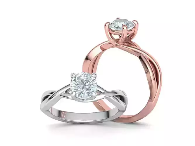 Solitaire Engagement Ring  1Ct Stone 3dmodel 3D print model