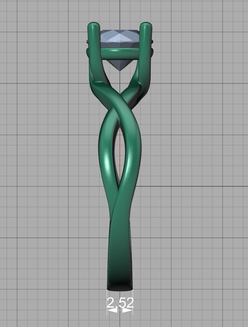 Solitaire Engagement Ring  1Ct Stone 3dmodel 3D print model_21