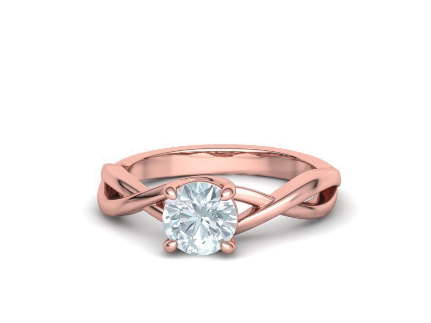 Solitaire Engagement Ring  1Ct Stone 3dmodel 3D print model_11