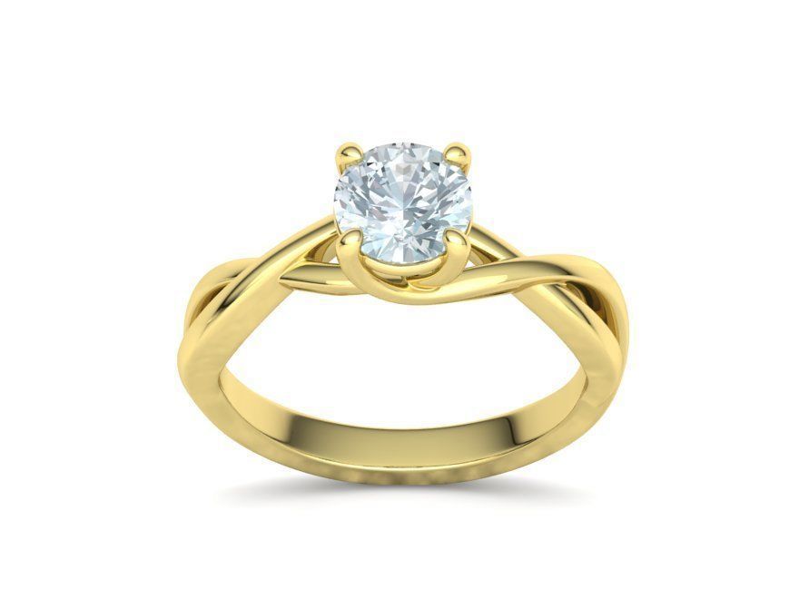 Solitaire Engagement Ring  1Ct Stone 3dmodel 3D print model_30