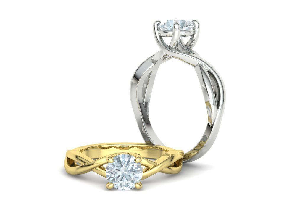 Solitaire Engagement Ring  1Ct Stone 3dmodel 3D print model_27
