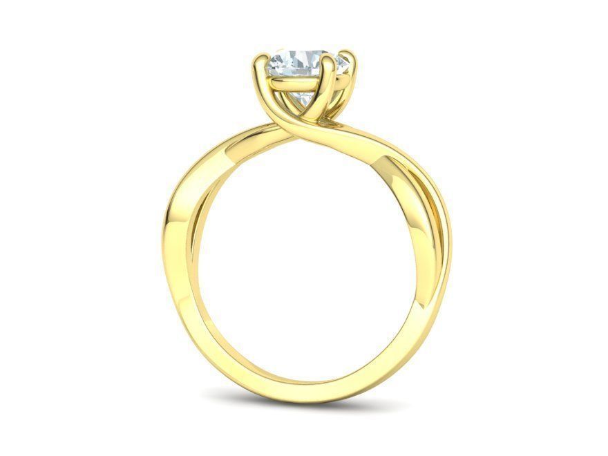 Solitaire Engagement Ring  1Ct Stone 3dmodel 3D print model_33