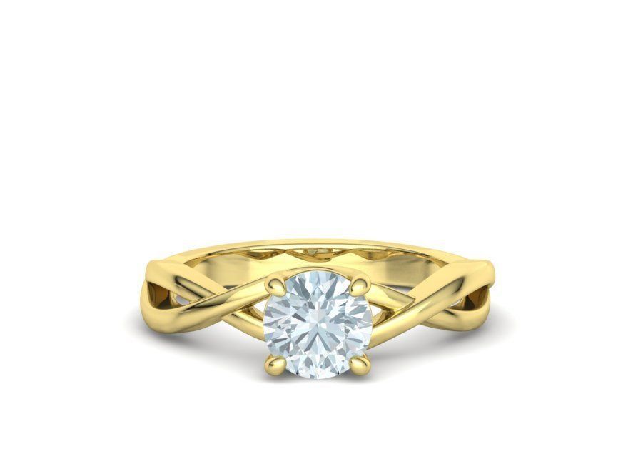 Solitaire Engagement Ring  1Ct Stone 3dmodel 3D print model_13