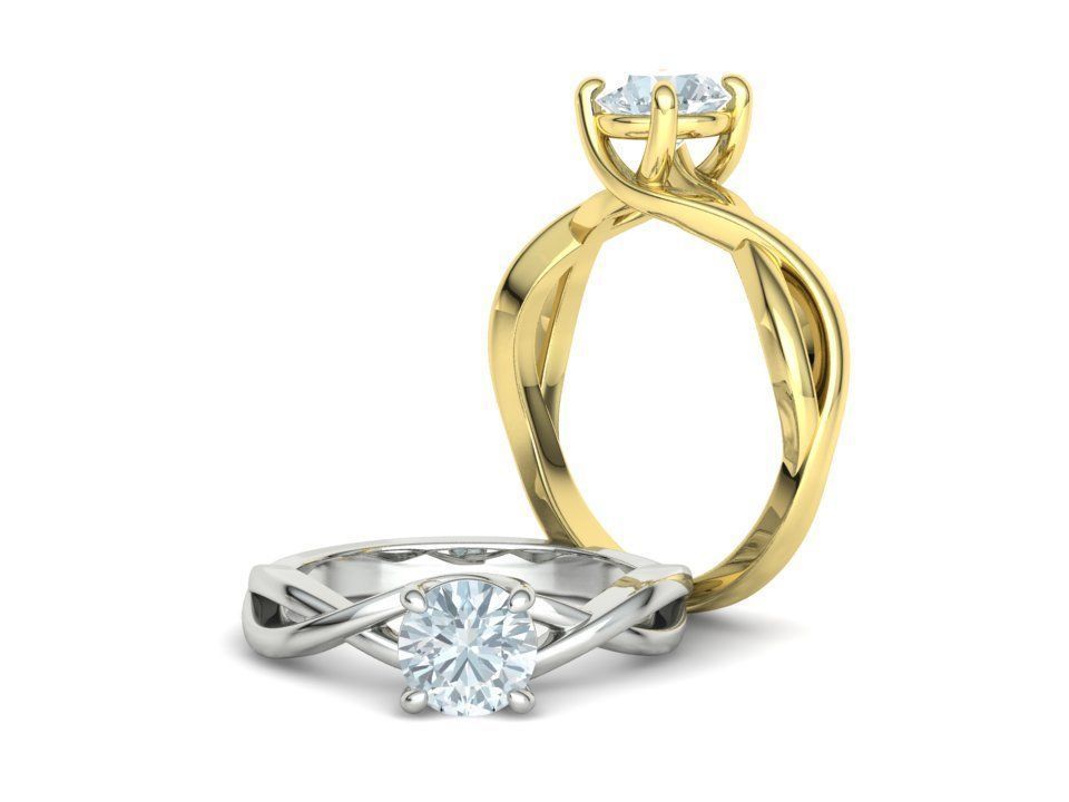 Solitaire Engagement Ring  1Ct Stone 3dmodel 3D print model_28