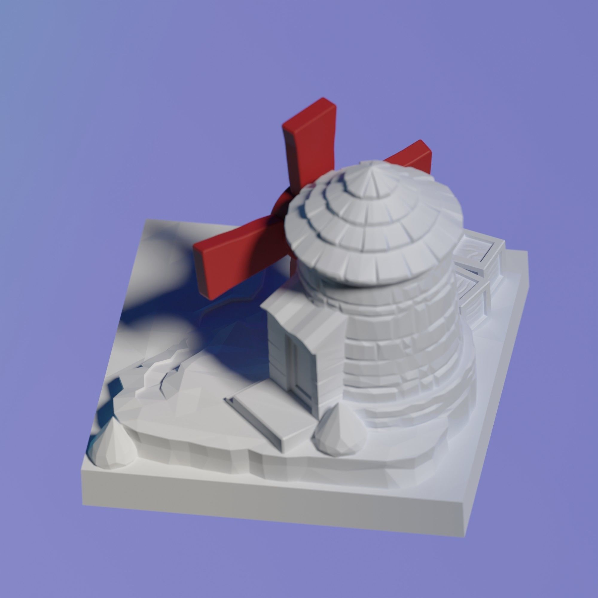 Mini City - Village - Stained Windmill 3D print model_3