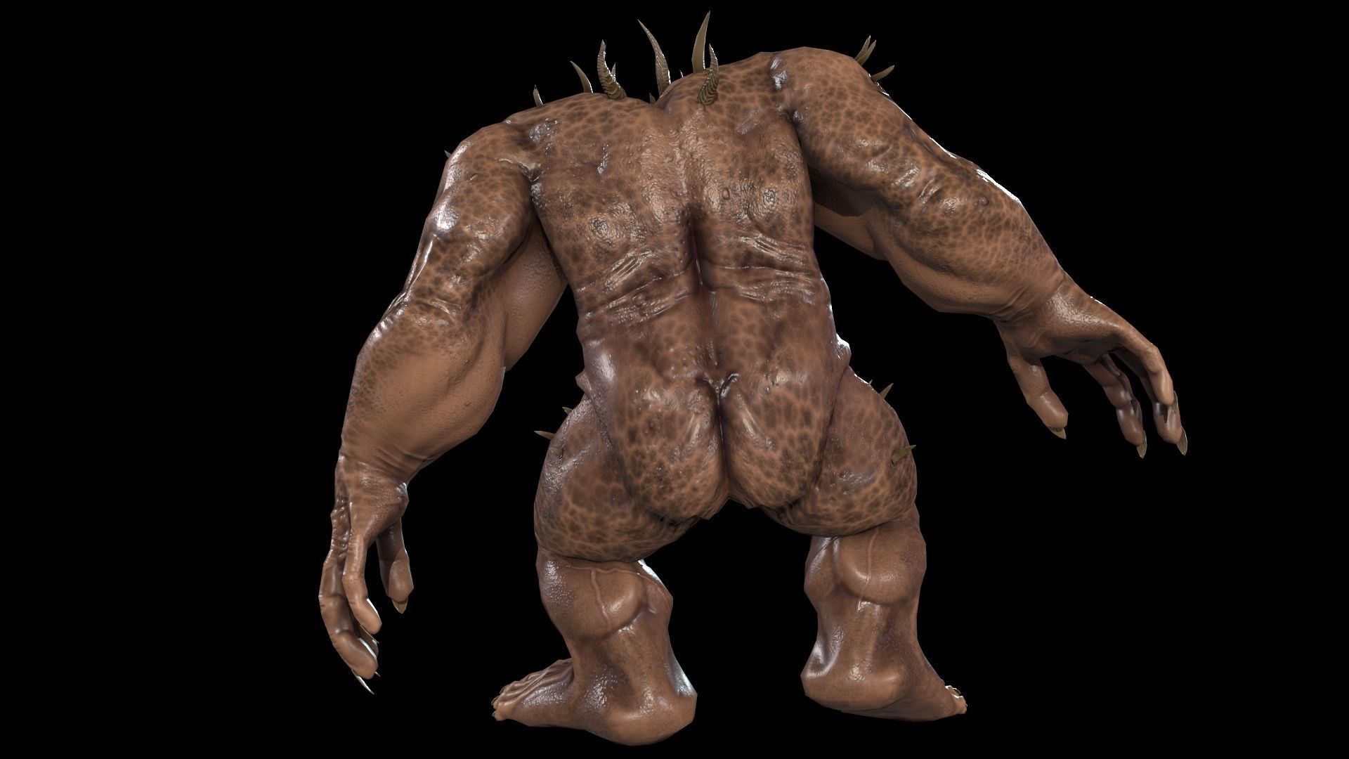 FatDemon2 creature with long arms and legs Low-poly 3D model_31