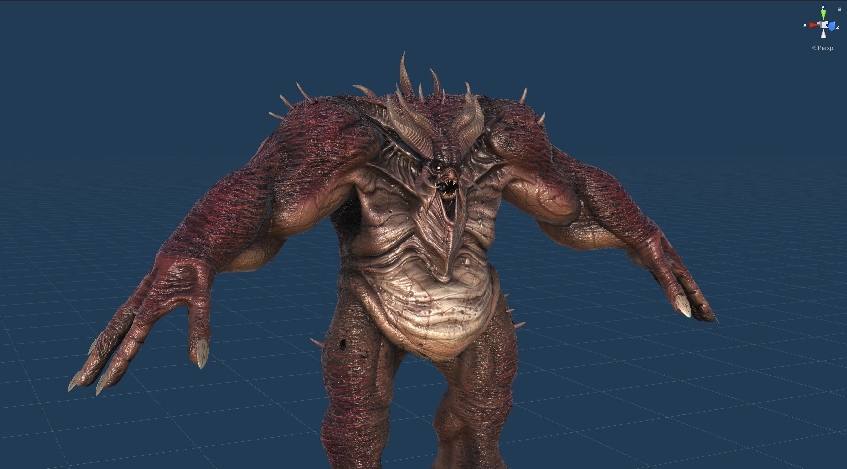 FatDemon2 creature with long arms and legs Low-poly 3D model_33