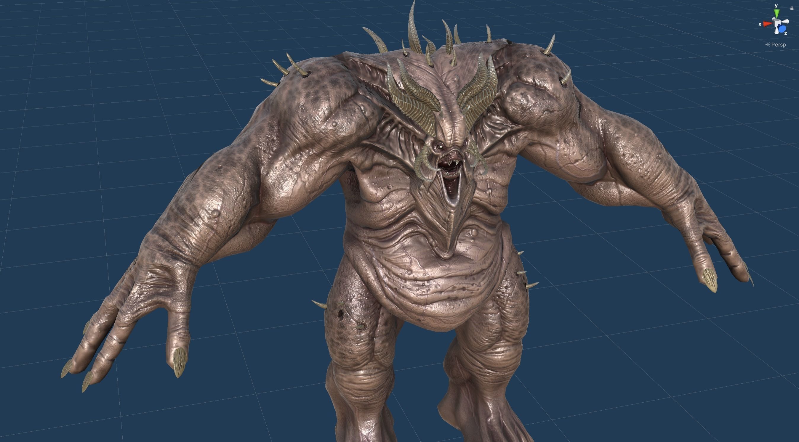 FatDemon2 creature with long arms and legs Low-poly 3D model_35