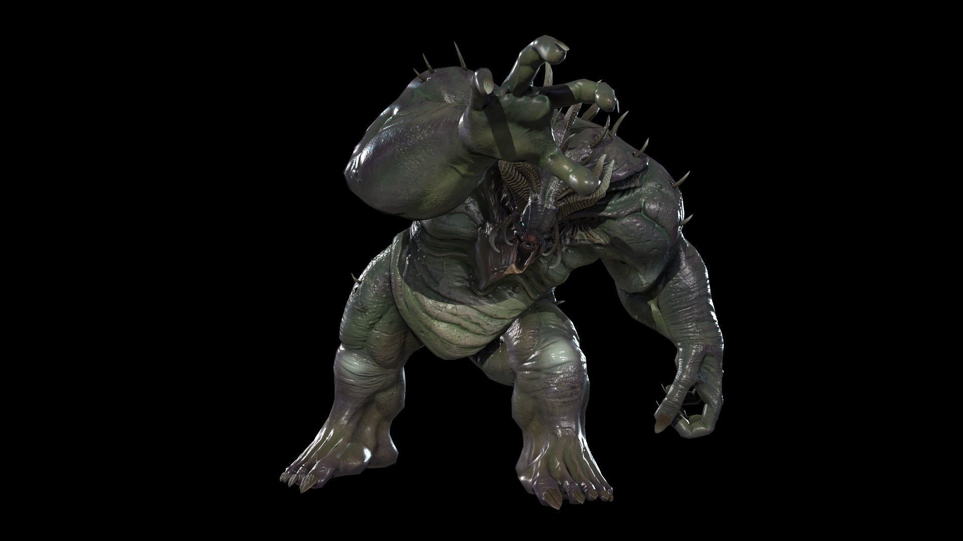 FatDemon2 creature with long arms and legs Low-poly 3D model_18